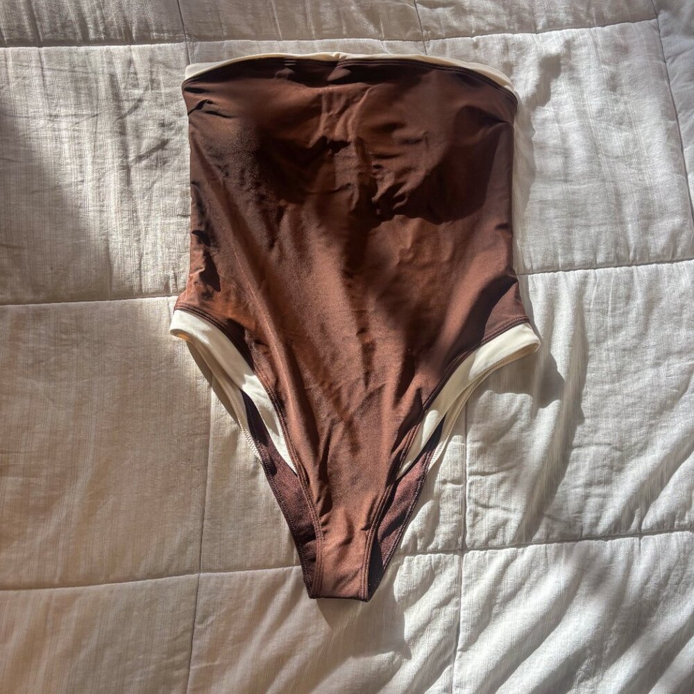A&F Brown Marina One-Piece Swimsuit